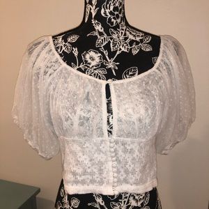 Free people size small white crop blouse